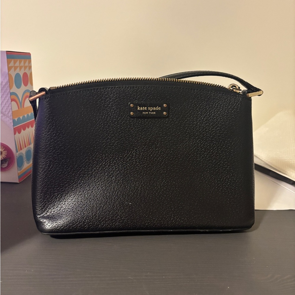 kate spade Black Pebbled Leather Crossbody Bag